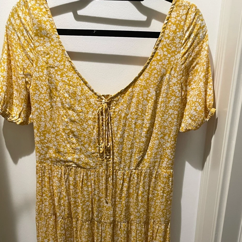 Yellow floral bohme mini dress - Picture 2 of 3